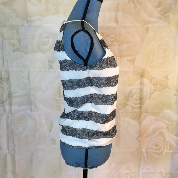 NWT Express Halter Top Striped Lace Print XS - Picture 2 of 8